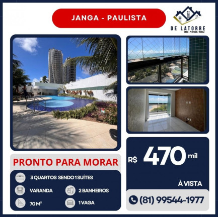 Apartamento com 3 Quartos à Venda, 50 m² em Janga - Paulista