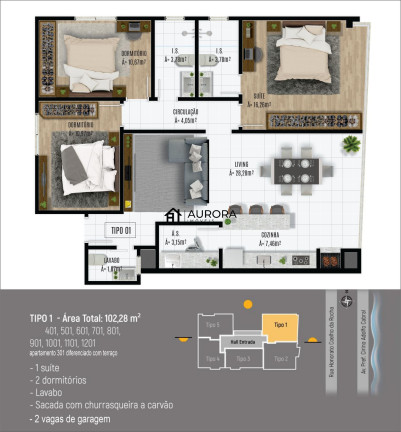 Imagem Apartamento com 3 Quartos à Venda, 102 m² em Centro - Navegantes