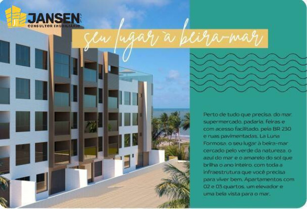 Apartamento com 2 Quartos à Venda, 56 m² em Praia Formosa - Cabedelo