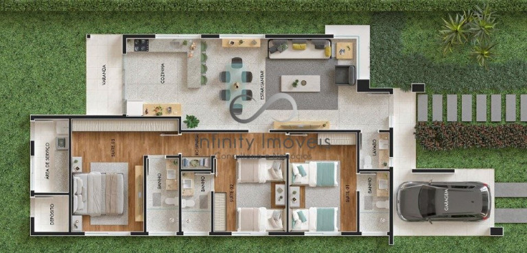 Imagem Casa de Condomínio com 3 Quartos à Venda, 150 m² em Francisco Pereira - Lagoa Santa