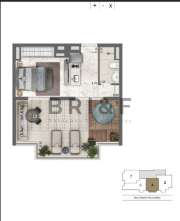 Imagem Apartamento com 1 Quarto à Venda, 36 m² em Brooklin - São Paulo Imagem Apartamento com 1 Quarto à Venda, 36 m² em Brooklin - São Paulo