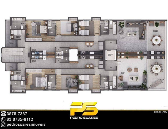 Imagem Apartamento com 3 Quartos à Venda, 175 m² em Poço - Cabedelo Imagem Apartamento com 3 Quartos à Venda, 175 m² em Poço - Cabedelo