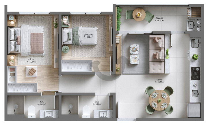 Imagem Apartamento com 2 Quartos à Venda, 58 m² em Aliança - Santa Cruz Do Sul Imagem Apartamento com 2 Quartos à Venda, 58 m² em Aliança - Santa Cruz Do Sul
