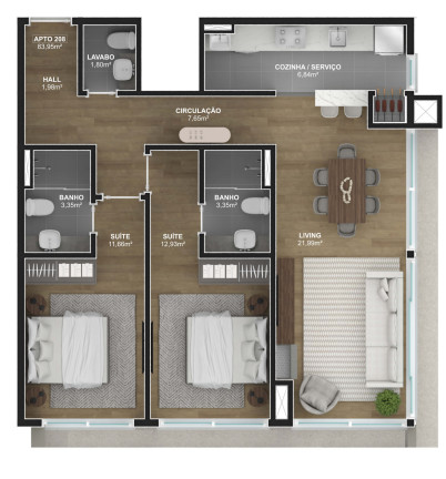 Imagem Apartamento com 2 Quartos à Venda, 80 m² em Floresta - Gramado