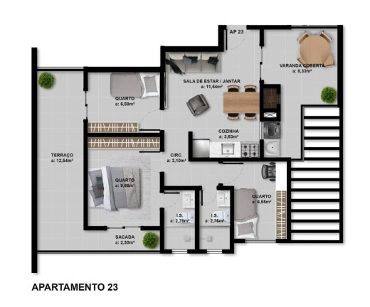 Imagem Apartamento com 3 Quartos à Venda, 63 m² em Afonso Pena - São José Dos Pinhais