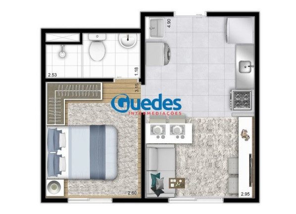 Imagem Apartamento com 1 Quarto à Venda, 25 m² em Jardim Mirante - São Paulo