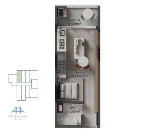 Imagem Studio com 1 Quarto à Venda, 30 m² em Santo Antônio De Lisboa - Florianópolis Imagem Studio com 1 Quarto à Venda, 30 m² em Santo Antônio De Lisboa - Florianópolis