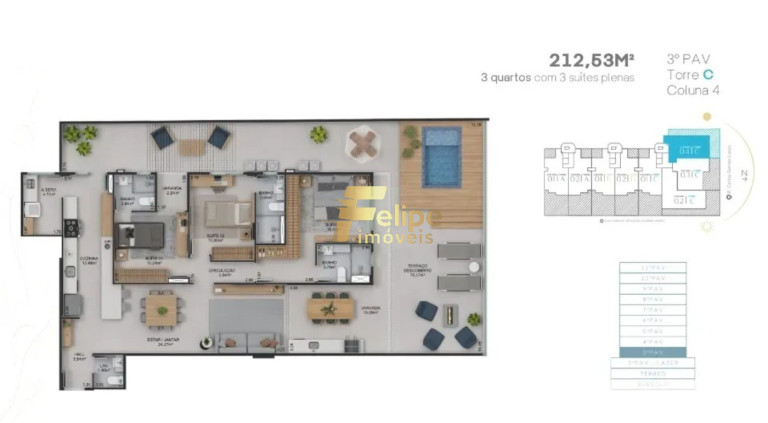 Imagem Imóvel com 3 Quartos à Venda, 100 m² em Jardim Camburi - Vitória