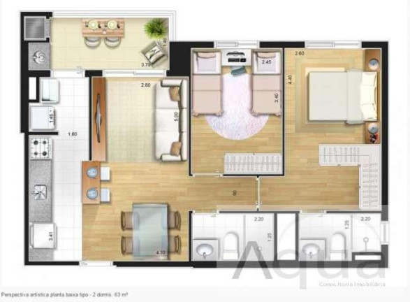 Imagem Apartamento com 2 Quartos à Venda, 59 m² em Campestre - Santo André