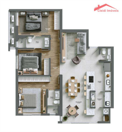 Imagem Apartamento com 3 Quartos à Venda, 113 m² em Centro - Joinville Imagem Apartamento com 3 Quartos à Venda, 113 m² em Centro - Joinville