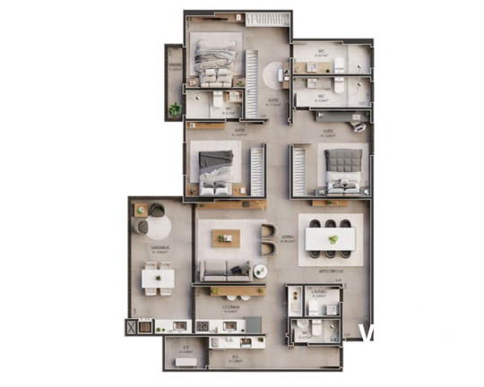 Imagem Apartamento com 3 Quartos à Venda, 131 m² em Renato Gonçalves - Barreiras
