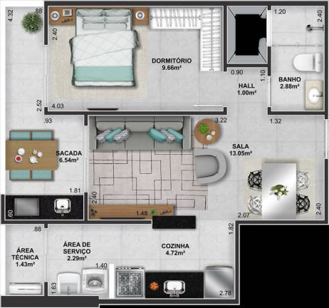 Imagem Apartamento com 1 Quarto à Venda, 48 m² em Guilhermina - Praia Grande