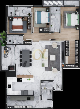 Imagem Apartamento com 3 Quartos à Venda, 286 m² em Santo Antônio - Joinville