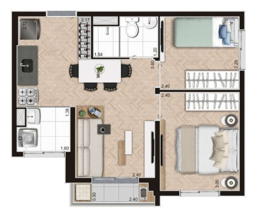 Apartamento com 2 Quartos à Venda, 38 m² em Vila Mascote - São Paulo