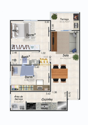 Imagem Apartamento com 2 Quartos à Venda, 52 m² em Caiçara - Praia Grande Imagem Apartamento com 2 Quartos à Venda, 52 m² em Caiçara - Praia Grande