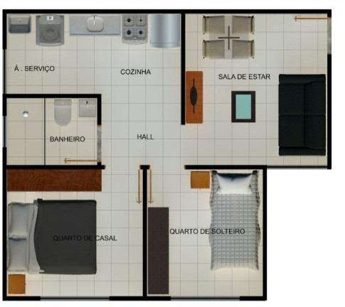 Imagem Imóvel com 2 Quartos à Venda, 44 m² em Residencial Florais Do Planalto - Valparaíso De Goiás Imagem Imóvel com 2 Quartos à Venda, 44 m² em Residencial Florais Do Planalto - Valparaíso De Goiás
