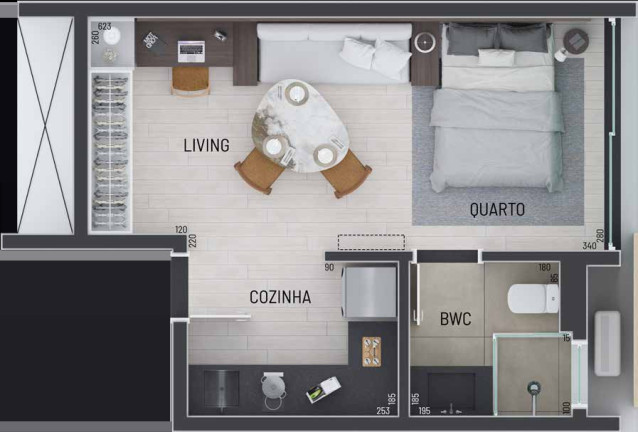 Imagem Imóvel com 1 Quarto à Venda, 30 m² em Campo Comprido - Curitiba