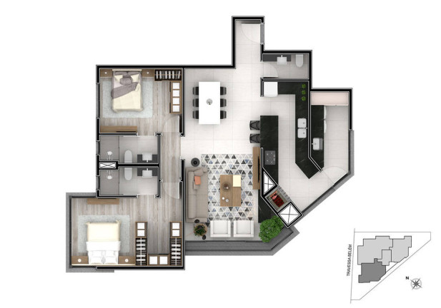 Imagem Apartamento com 2 Quartos à Venda, 110 m² em Botafogo - Bento Gonçalves Imagem Apartamento com 2 Quartos à Venda, 110 m² em Botafogo - Bento Gonçalves