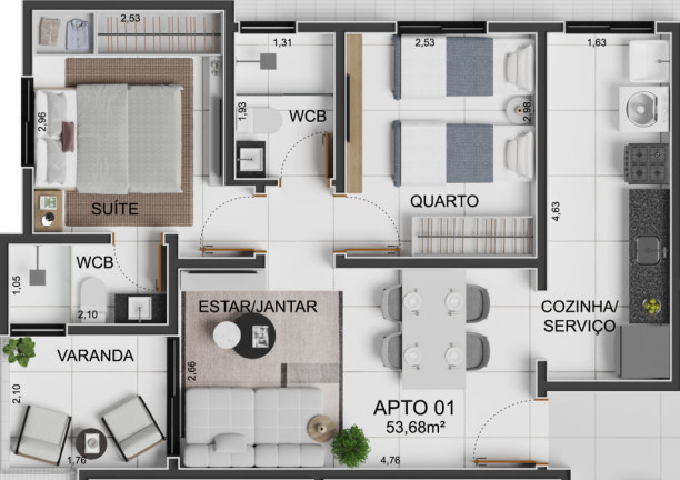 Imagem Apartamento com 3 Quartos à Venda, 68 m² em Intermares - Cabedelo Imagem Apartamento com 3 Quartos à Venda, 68 m² em Intermares - Cabedelo