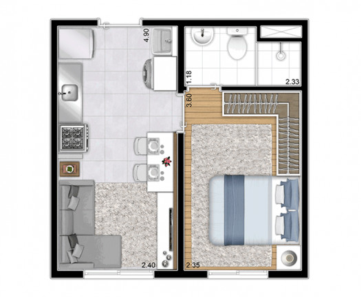 Imagem Apartamento com 1 Quarto à Venda, 26 m² em Brás - São Paulo