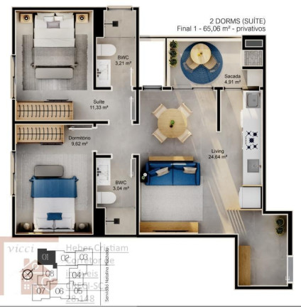 Imagem Apartamento com 2 Quartos à Venda, 61 m² em Cacupé - Florianópolis