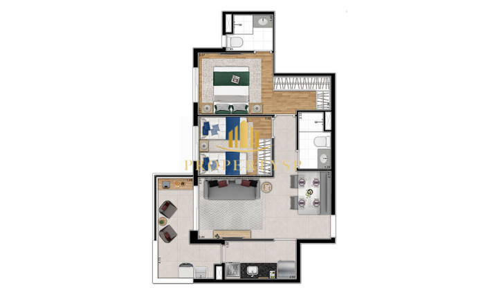 Imagem Apartamento com 2 Quartos à Venda, 60 m² em Ferreira - São Paulo