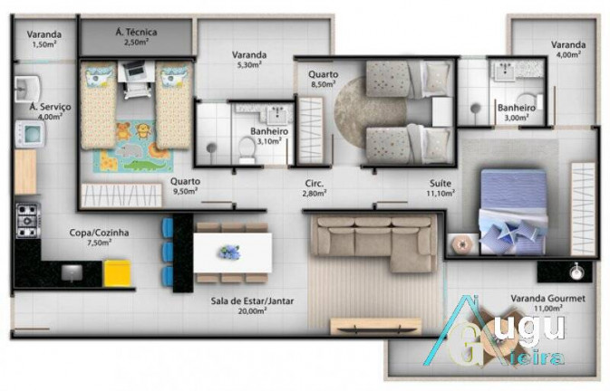 Imagem Apartamento com 3 Quartos à Venda, 101 m² em Praia Do Morro - Guarapari