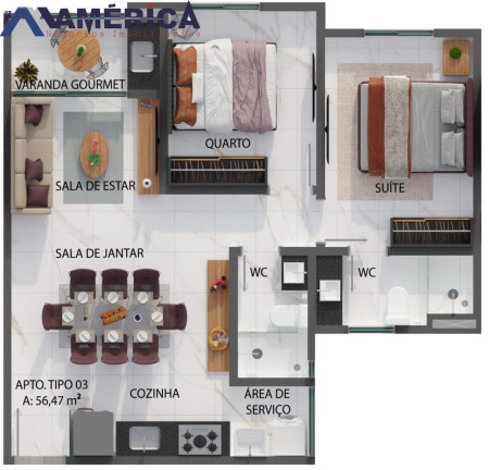 Imagem Imóvel com 2 Quartos à Venda, 56 m² em Bancarios - João Pessoa Imagem Imóvel com 2 Quartos à Venda, 56 m² em Bancarios - João Pessoa