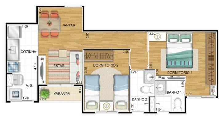 Imagem Apartamento com 3 Quartos à Venda, 63 m² em Centro - Diadema Imagem Apartamento com 3 Quartos à Venda, 63 m² em Centro - Diadema