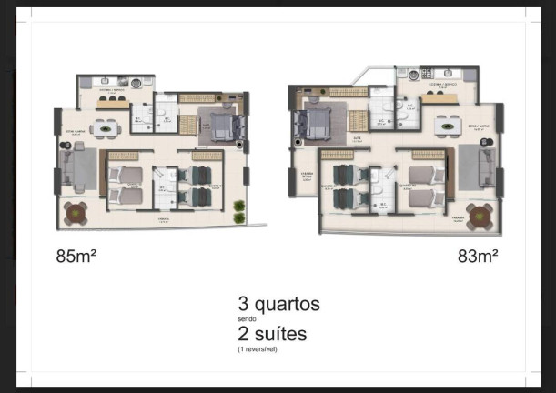 Imagem Apartamento com 3 Quartos à Venda, 85 m² em Parquelândia - Fortaleza Imagem Apartamento com 3 Quartos à Venda, 85 m² em Parquelândia - Fortaleza