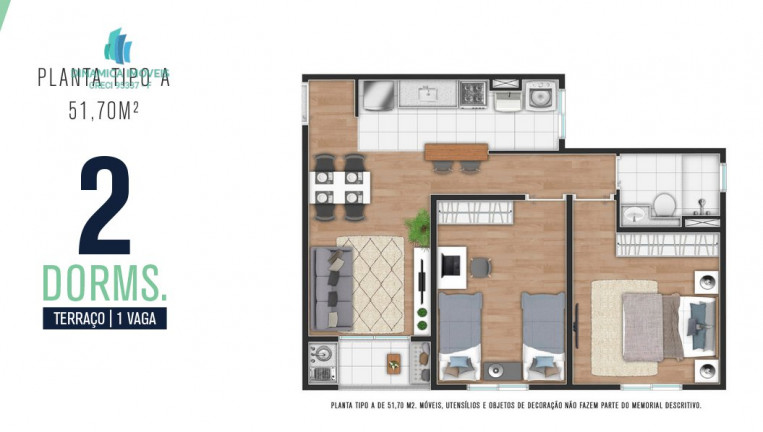 Imagem Apartamento com 2 Quartos à Venda, 51 m² em Capela - Vinhedo