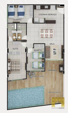 Imagem Apartamento com 3 Quartos à Venda, 86 m² em Bessa - João Pessoa