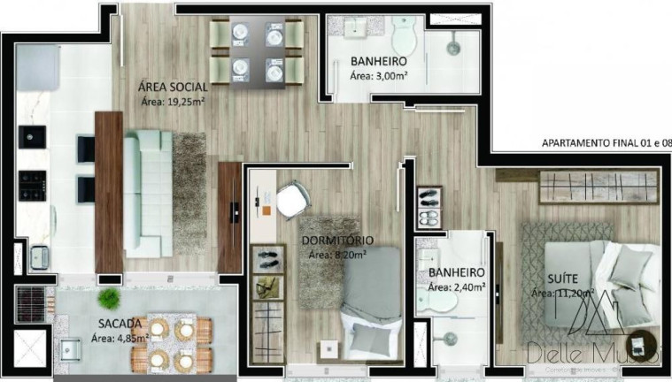 Imagem Apartamento com 2 Quartos à Venda, 55 m² em Panazzolo - Caxias Do Sul