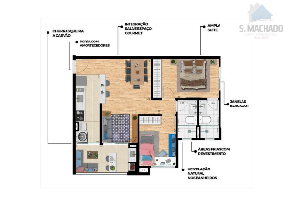 Imagem Apartamento com 2 Quartos à Venda, 65 m² em Vila Curuça - Santo André