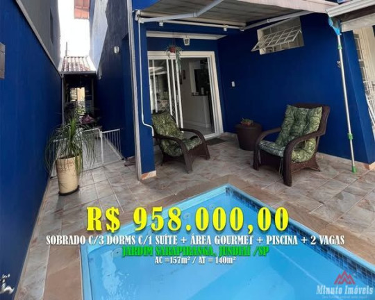 Imagem Casa com 3 Quartos à Venda, 157 m² em Medeiros - Jundiaí Imagem Casa com 3 Quartos à Venda, 157 m² em Medeiros - Jundiaí
