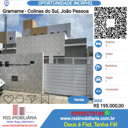 Imagem Casa com 2 Quartos à Venda, 56 m² em Gramame - Colinas Do Sul - João Pessoa Imagem Casa com 2 Quartos à Venda, 56 m² em Gramame - Colinas Do Sul - João Pessoa