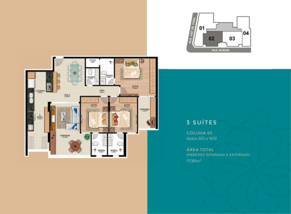Imagem Apartamento com 3 Quartos à Venda, 133 m²