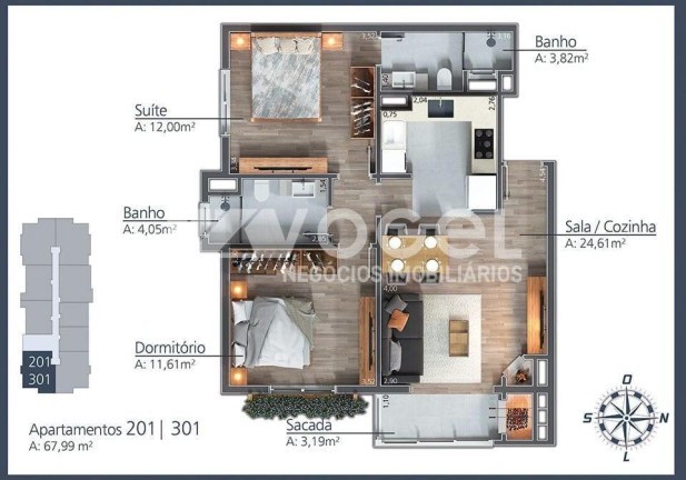 Imagem Apartamento com 1 Quarto à Venda, 38 m² em Moura - Gramado Imagem Apartamento com 1 Quarto à Venda, 38 m² em Moura - Gramado
