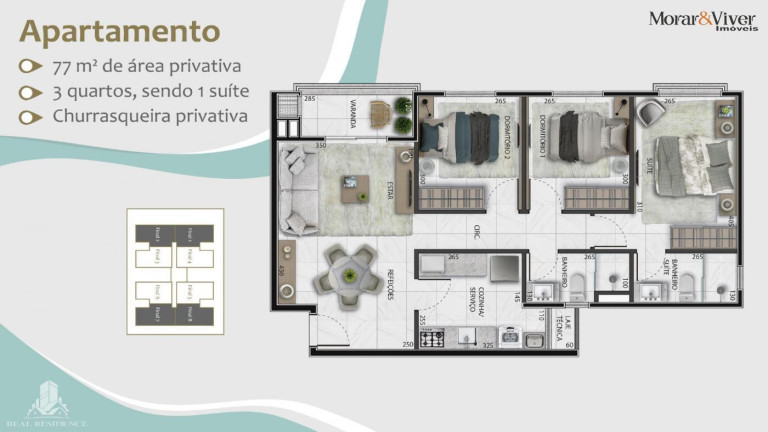Imagem Apartamento com 3 Quartos à Venda, 73 m² em Emiliano Perneta - Pinhais Imagem Apartamento com 3 Quartos à Venda, 73 m² em Emiliano Perneta - Pinhais
