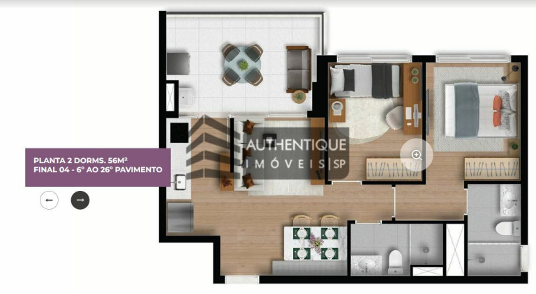 Imagem Apartamento com 2 Quartos à Venda, 54 m² em Brooklin - São Paulo