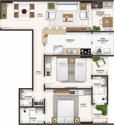 Imagem Apartamento com 2 Quartos à Venda, 92 m² em Vila Guilhermina - Praia Grande