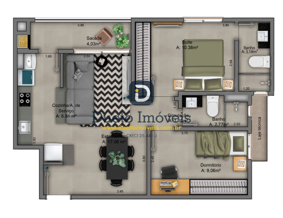 Imagem Apartamento com 2 Quartos à Venda, 62 m² em Noal - Santa Maria