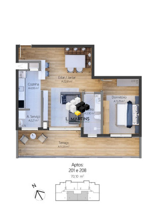 Imagem Apartamento com 1 Quarto à Venda, 54 m² em Moura - Gramado Imagem Apartamento com 1 Quarto à Venda, 54 m² em Moura - Gramado