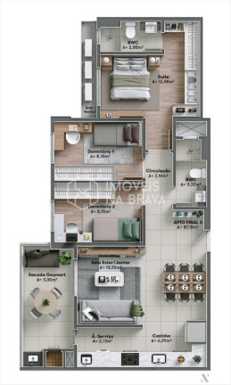 Imagem Apartamento com 3 Quartos à Venda, 85 m² em Vila Operária - Itajaí