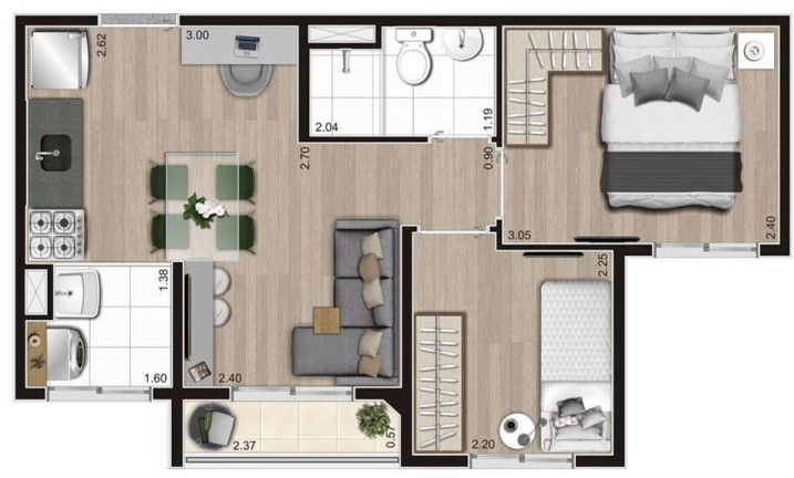 Imagem Apartamento com 2 Quartos à Venda, 37 m² em Jardim Imperador (zona Sul) - São Paulo