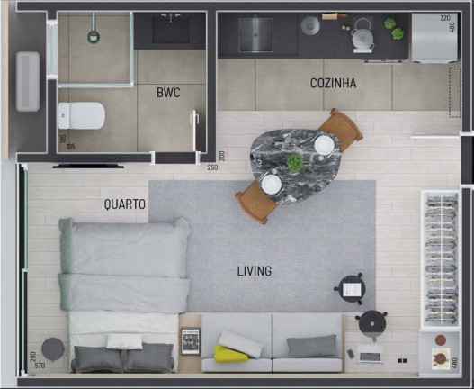 Imagem Imóvel com 1 Quarto à Venda, 30 m² em Campo Comprido - Curitiba