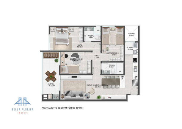 Imagem Apartamento com 3 Quartos à Venda, 90 m² em Abraão - Florianópolis Imagem Apartamento com 3 Quartos à Venda, 90 m² em Abraão - Florianópolis