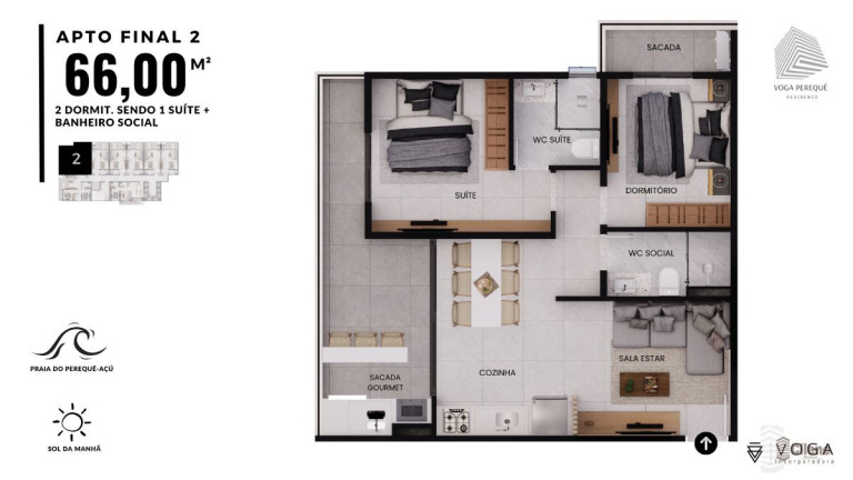 Imagem Apartamento com 1 Quarto à Venda, 37 m² em Perequê Açu - Ubatuba