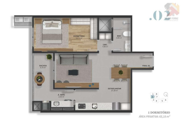 Imagem Apartamento com 2 Quartos à Venda, 71 m² em Barreiros - São José