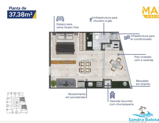 Imagem Kitnet com 1 Quarto à Venda, 35 m² em Saco Da Ribeira - Ubatuba